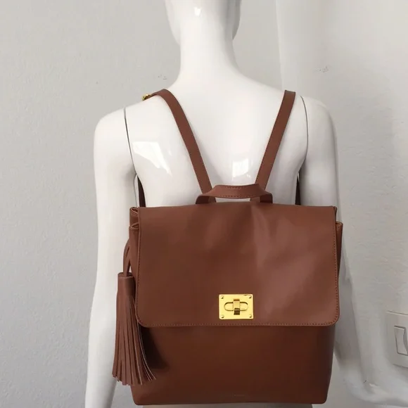 Joy & Iman brown leather backpack